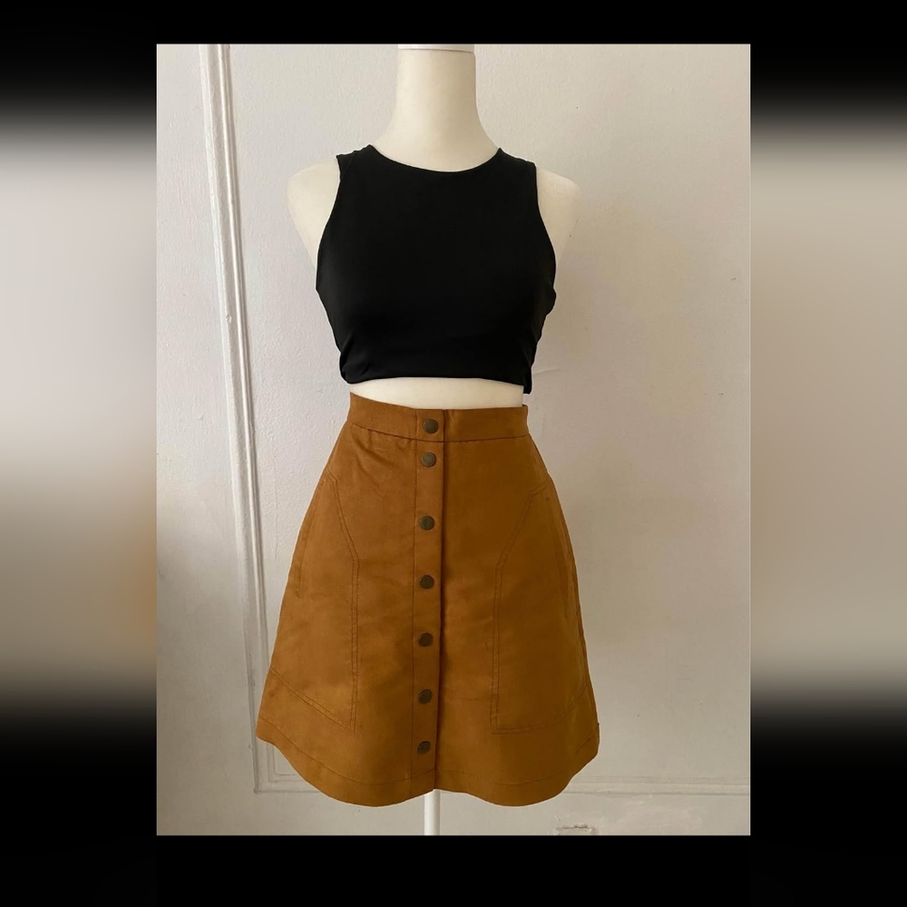 Suede tan skirt